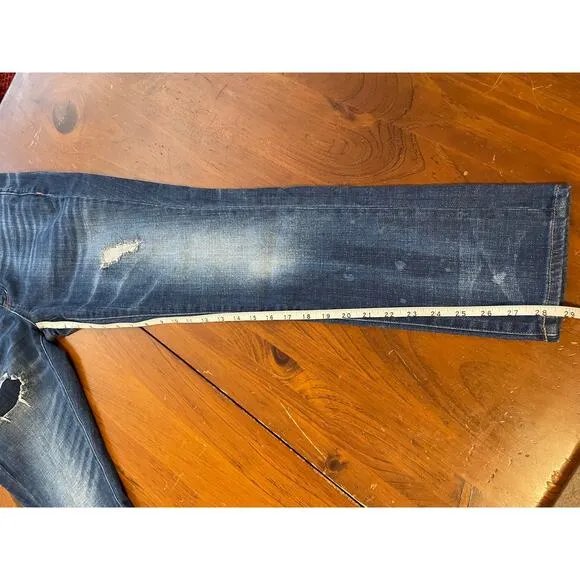 Madewell Distressed Womens Jeans Slim Boyjean Size 26 Stretch Medium Wash
