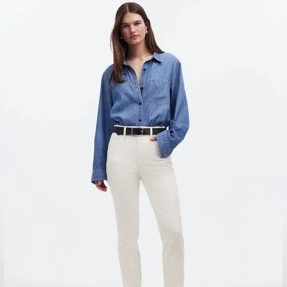 Madewell NWT Perfect Vintage Jeans Size 26 High Rise Tile White