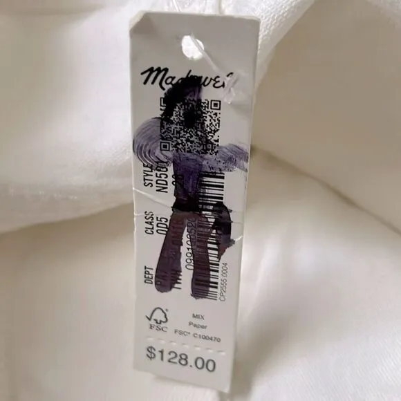 Madewell NWT Perfect Vintage Jeans Size 26 High Rise Tile White