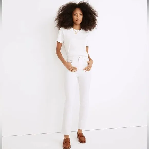 Madewell NWT Perfect Vintage Jeans Size 26 High Rise Tile White