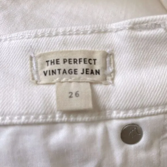 Madewell NWT Perfect Vintage Jeans Size 26 High Rise Tile White