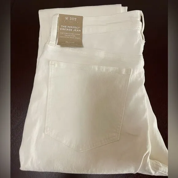 Madewell NWT Tall Perfect Vintage Jean Size 30T High Rise in White