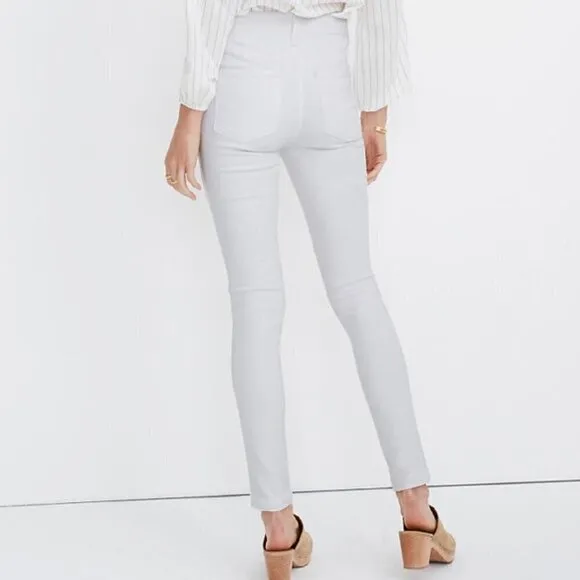 Madewell Tall 10” High Rise Skinny Jeans AJ295 White 30T 30