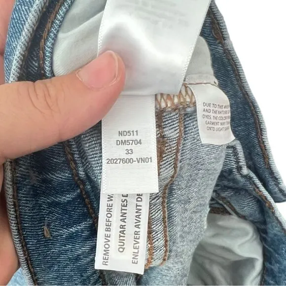 Madewell The Mid-Rise Perfect Vintage Jeans Ainsdale Wash Distressed Size 33