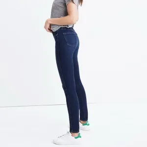 Madewell Women's 10&quot; High-Rise Skinny Jeans in Hayes Wash Dark Blue sz 25