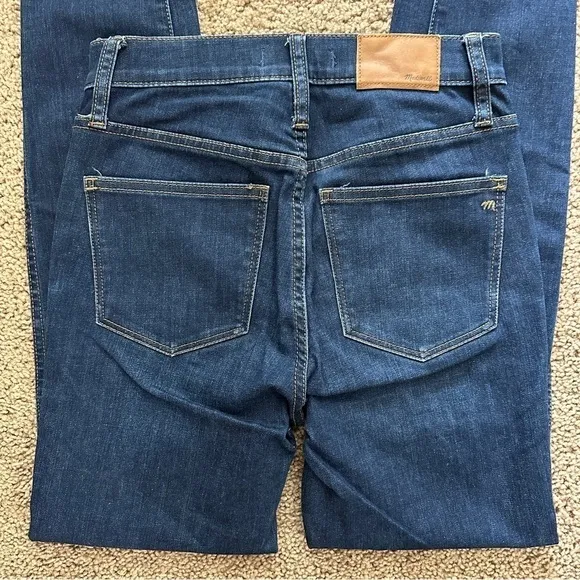 Madewell Women's 10&quot; High-Rise Skinny Jeans in Hayes Wash Dark Blue sz 25