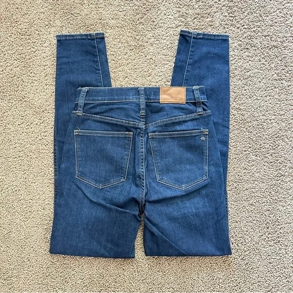 Madewell Women's 10&quot; High-Rise Skinny Jeans in Hayes Wash Dark Blue sz 25