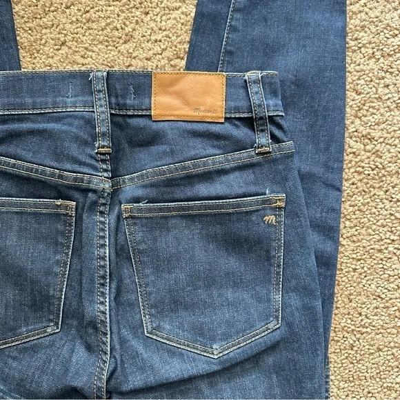 Madewell Women's 10&quot; High-Rise Skinny Jeans in Hayes Wash Dark Blue sz 25