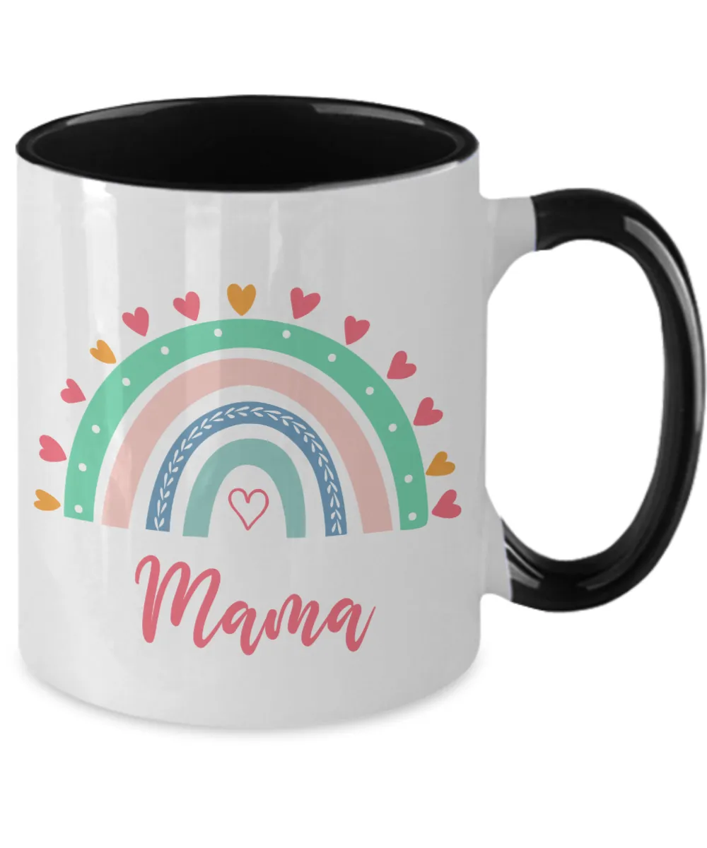 Mama Mug Mama Rainbow Mug Mother's Day Present Mama Rainbow Coffee Mug New Mama Mug Mama Two-Tone Coffee Cup Gift for Mom