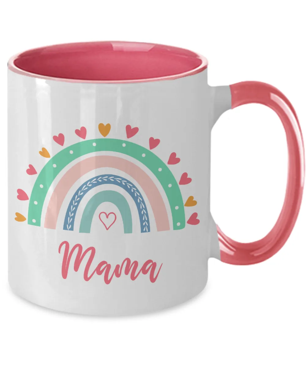 Mama Mug Mama Rainbow Mug Mother's Day Present Mama Rainbow Coffee Mug New Mama Mug Mama Two-Tone Coffee Cup Gift for Mom