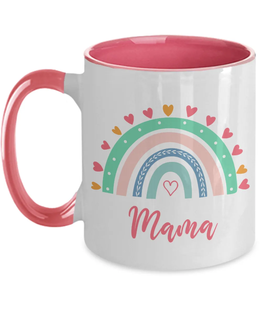 Mama Mug Mama Rainbow Mug Mother's Day Present Mama Rainbow Coffee Mug New Mama Mug Mama Two-Tone Coffee Cup Gift for Mom