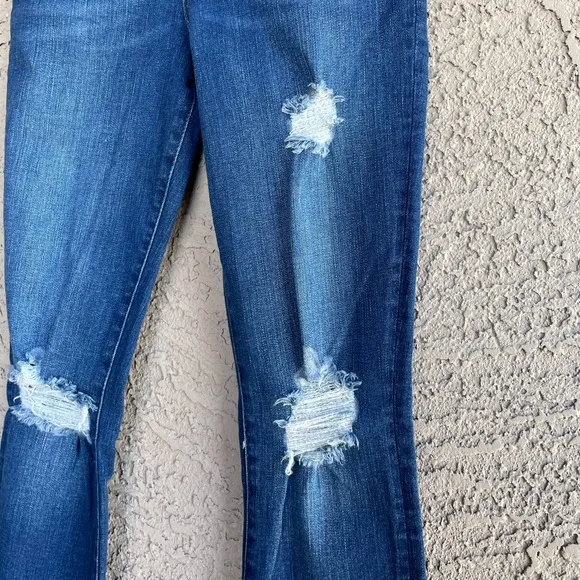 MARINE LAYER NWT Distressed Ripped Medium Wash High-Rise Skinny Jeans Sz 26