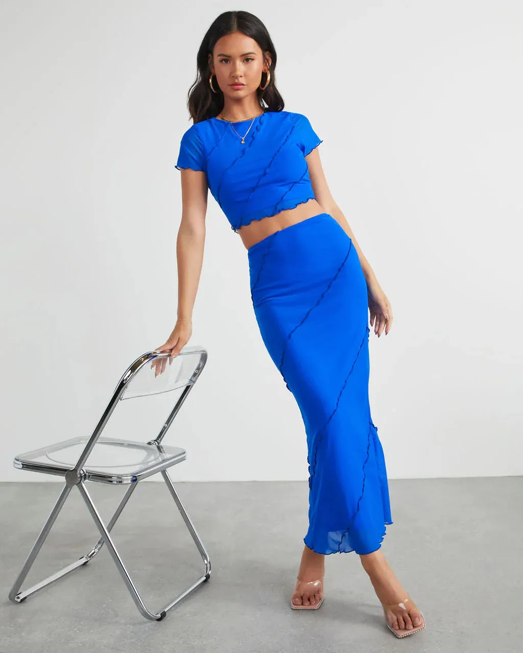 Markella Lettuce Trim Midi Skirt