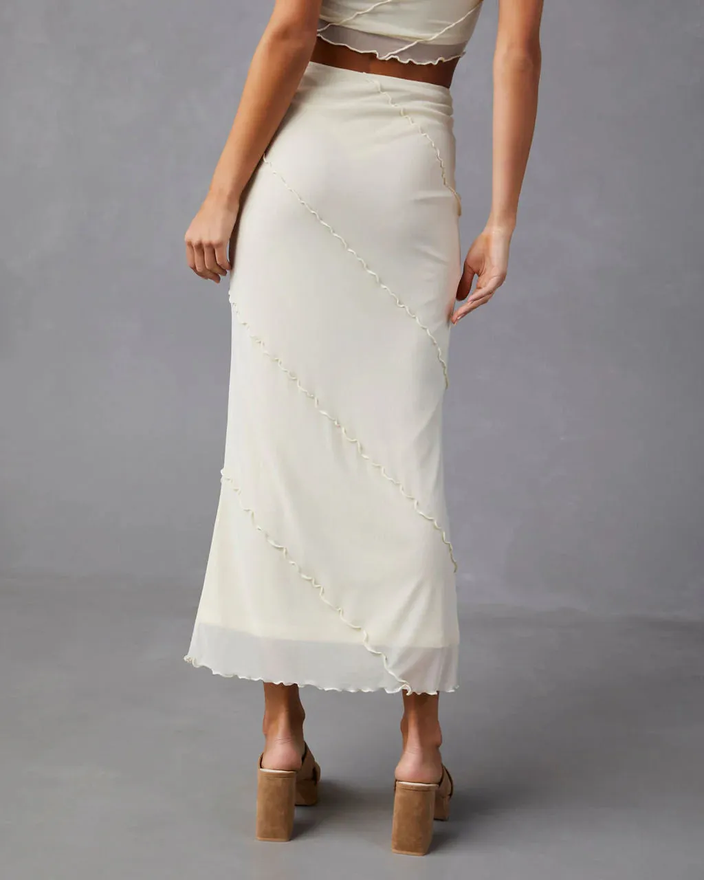 Markella Lettuce Trim Midi Skirt