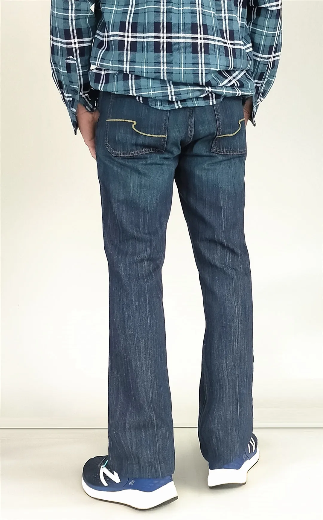 Men JEANIUS JEANS James Relaxed Bootcut Jeans in dark blue - Mid rise
