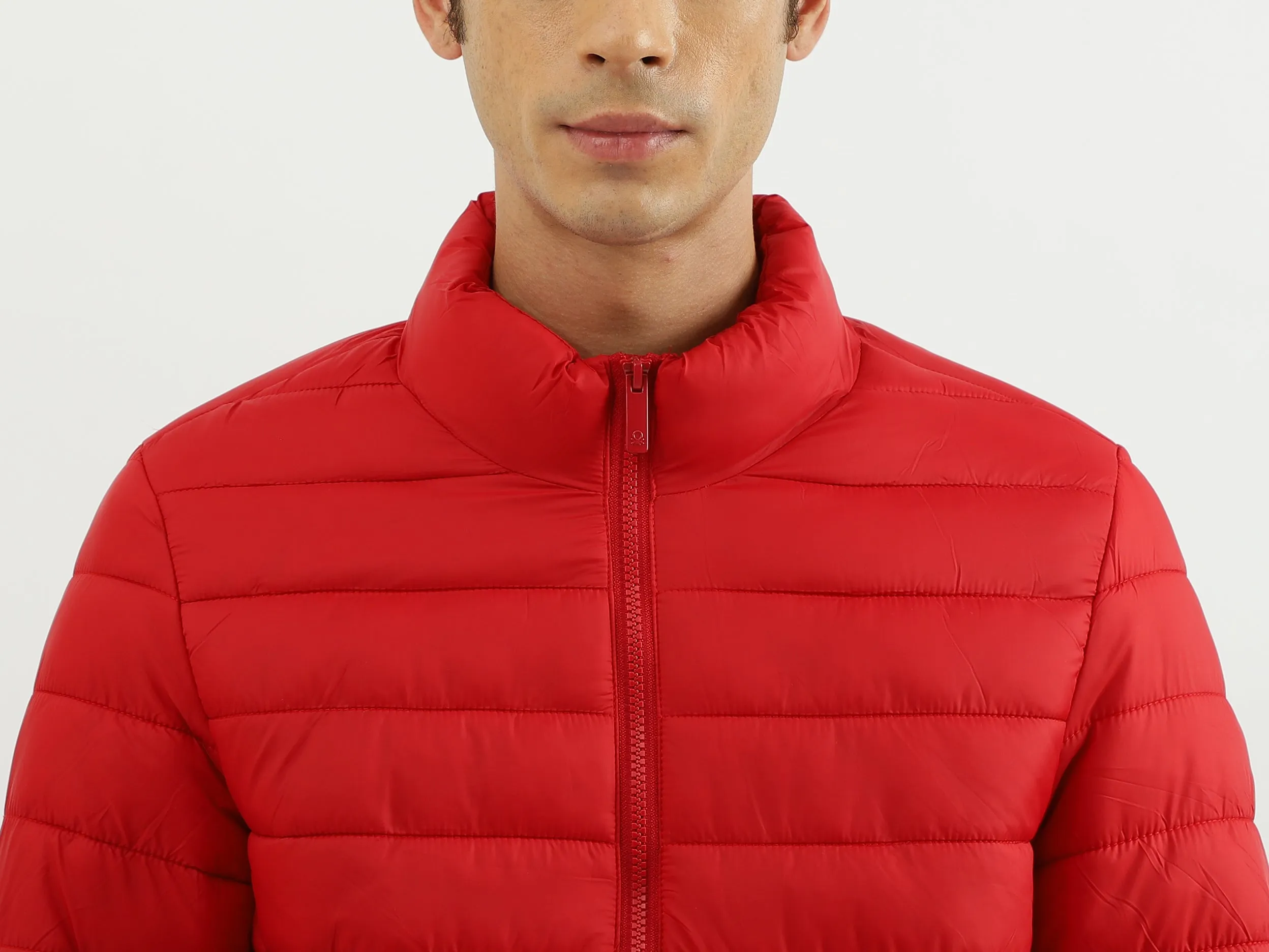 Men Solid High Neck Jacket