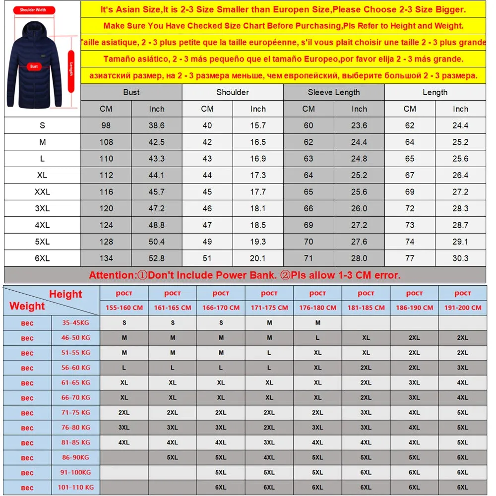 Men's 11-Zone Heated Waterproof Winter Jacket