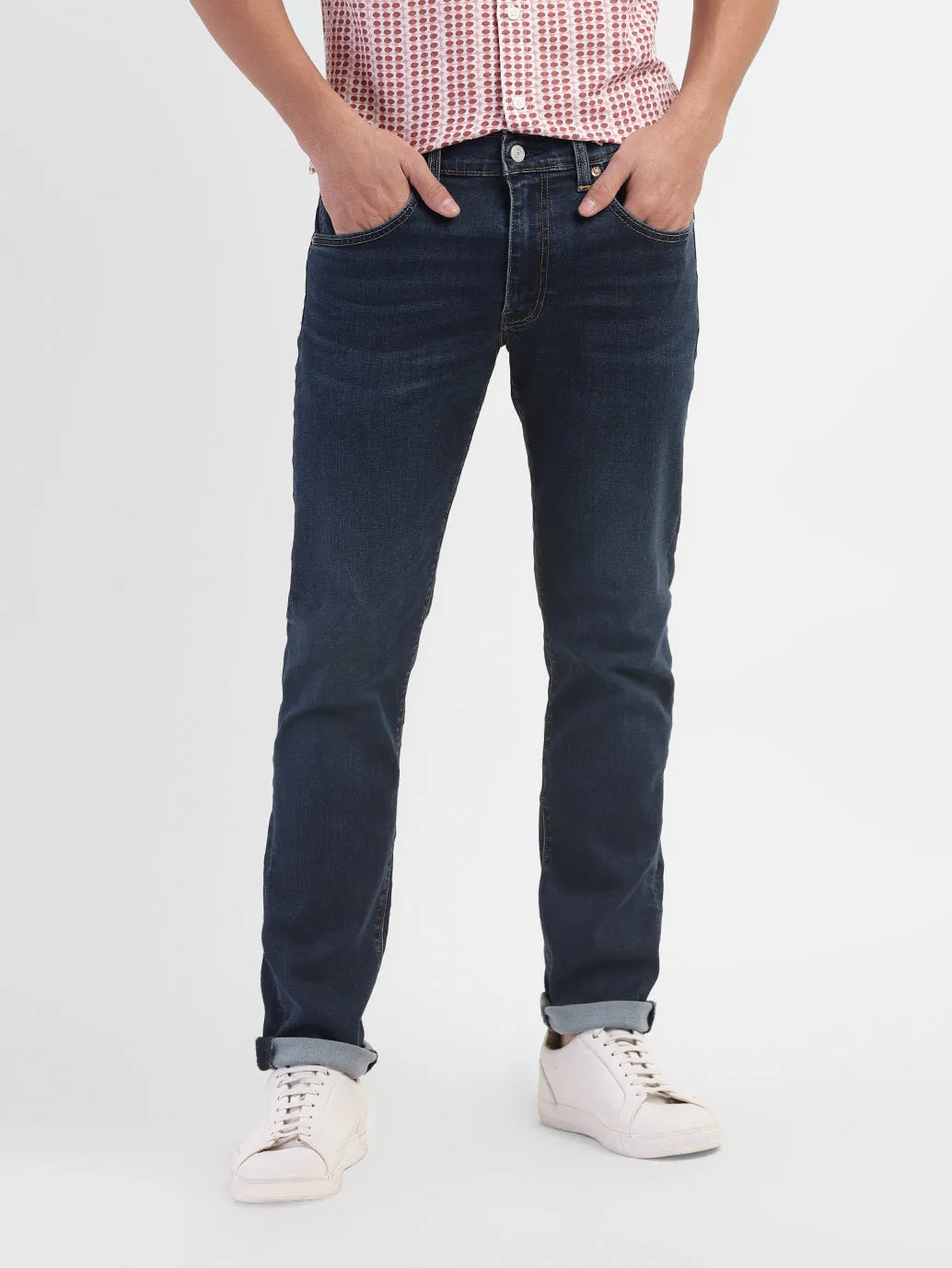 Men's 65504 Blue Skinny Fit Mid Rise Jeans