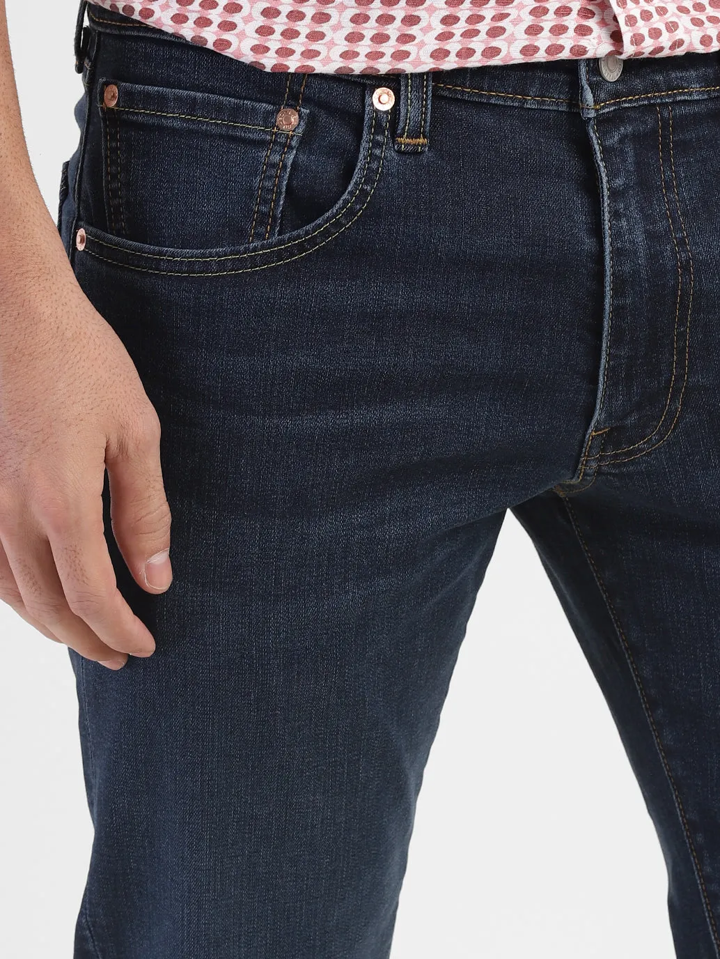 Men's 65504 Blue Skinny Fit Mid Rise Jeans