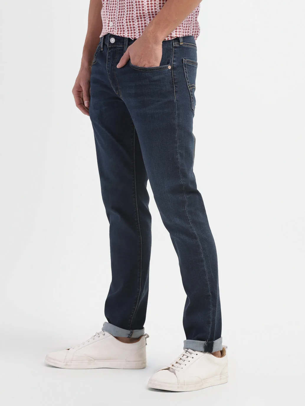 Men's 65504 Blue Skinny Fit Mid Rise Jeans