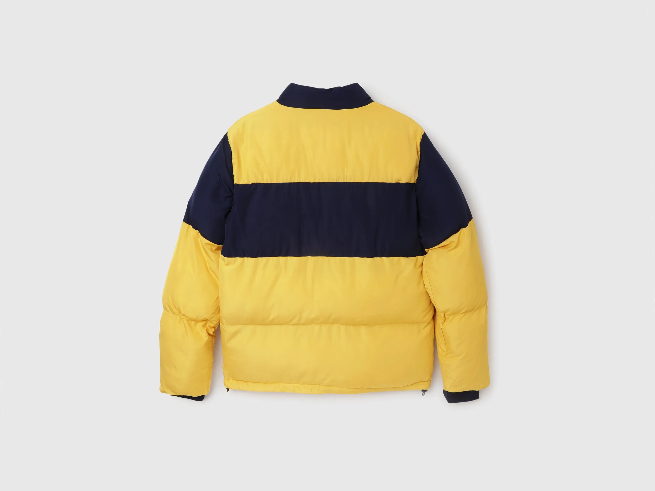Men's Regular Fit Mock Neck Color Blocked Puffer Jacket
