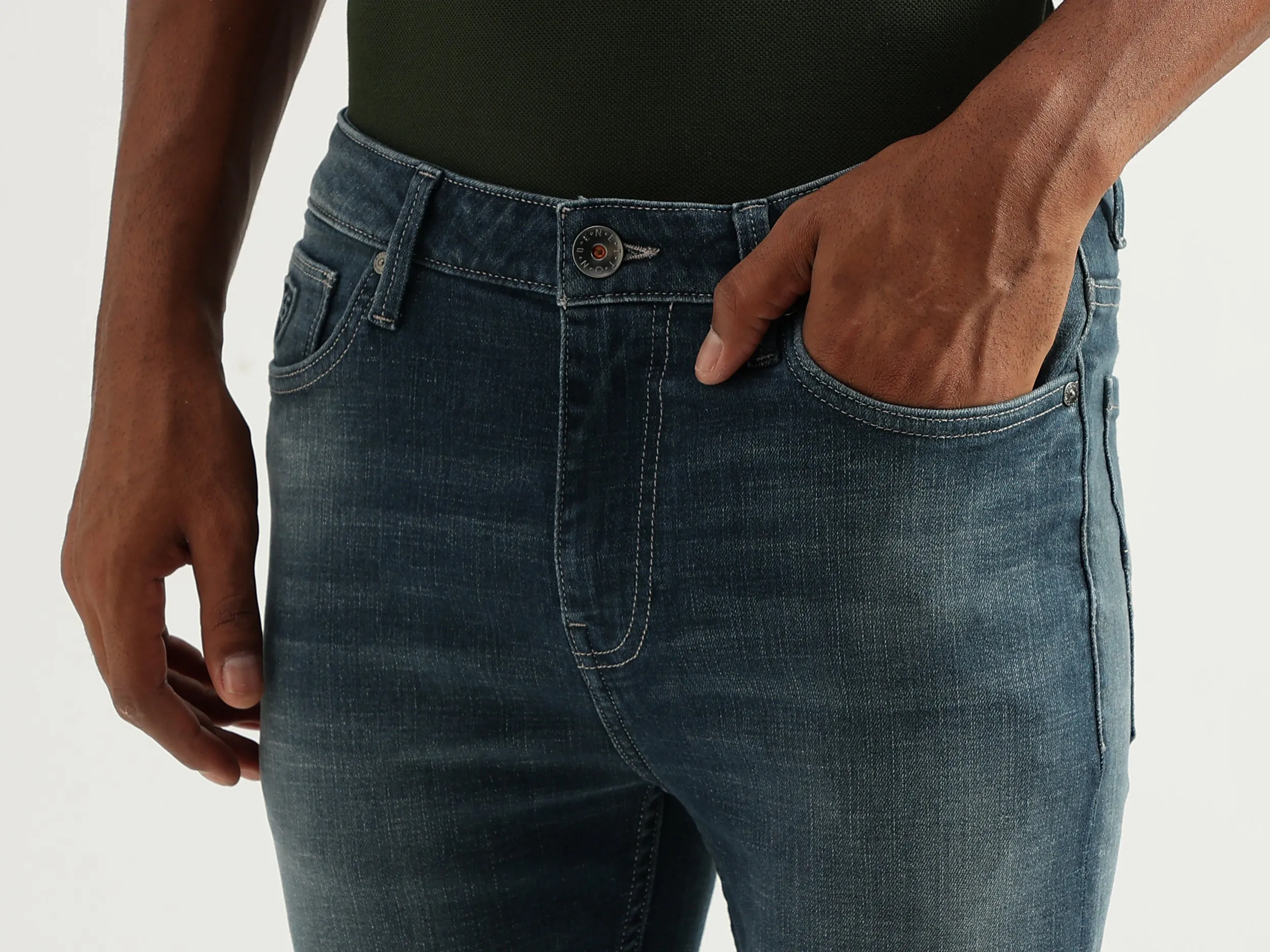 Men's Solid Low Crotch Jeans