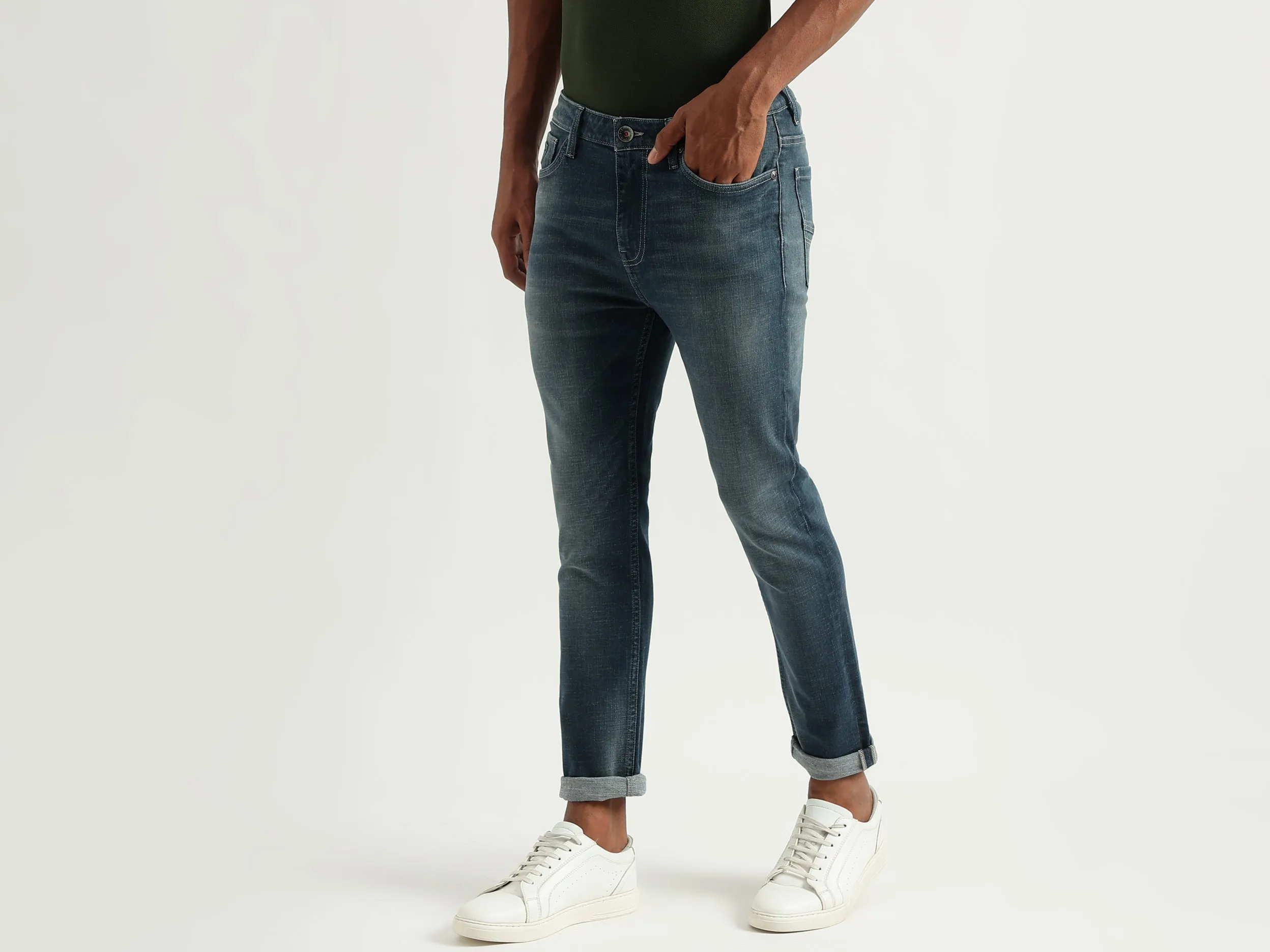 Men's Solid Low Crotch Jeans