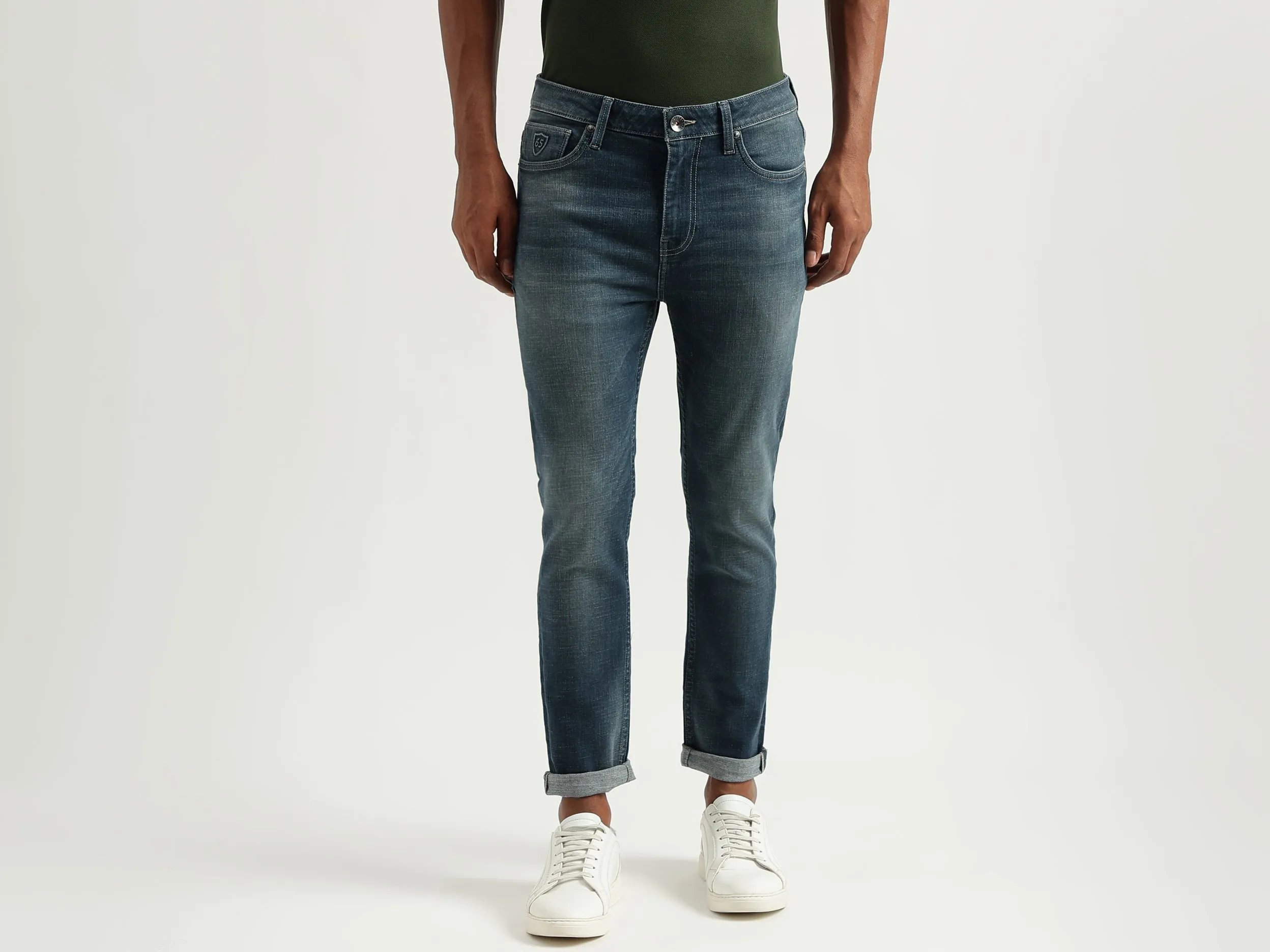Men's Solid Low Crotch Jeans