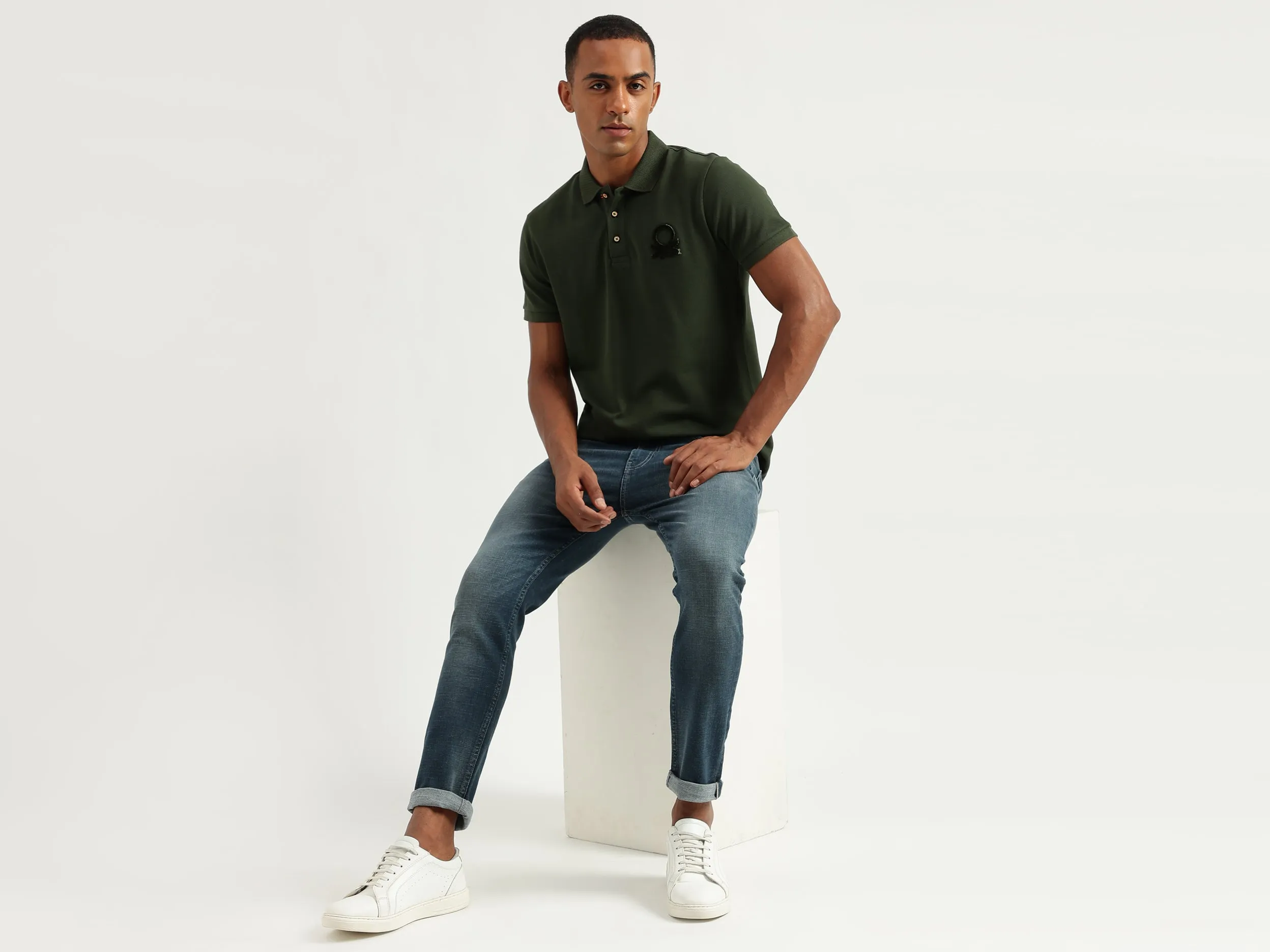Men's Solid Low Crotch Jeans