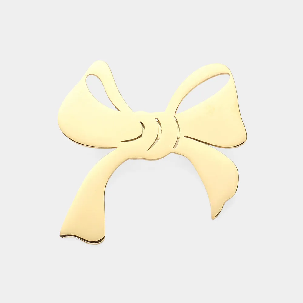 Metal Ribbon Brooch