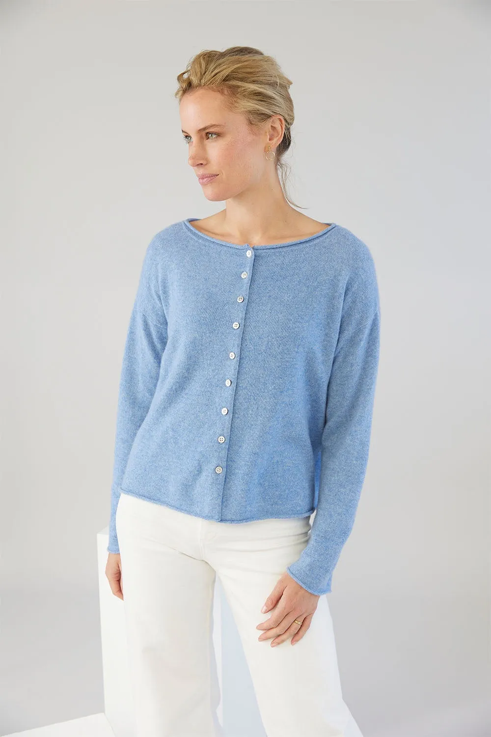 Mia Fratino Reverse Button Cardigan 19115