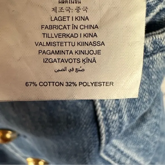 Michael Kors High Rise Denim Flared Jeans Sailor Button Style Angel Blue 10