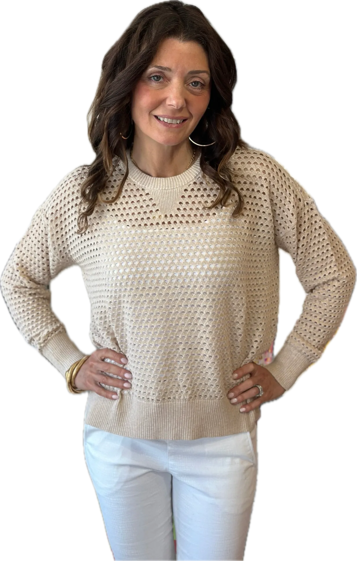 Minnie Rose Mesh Sweater