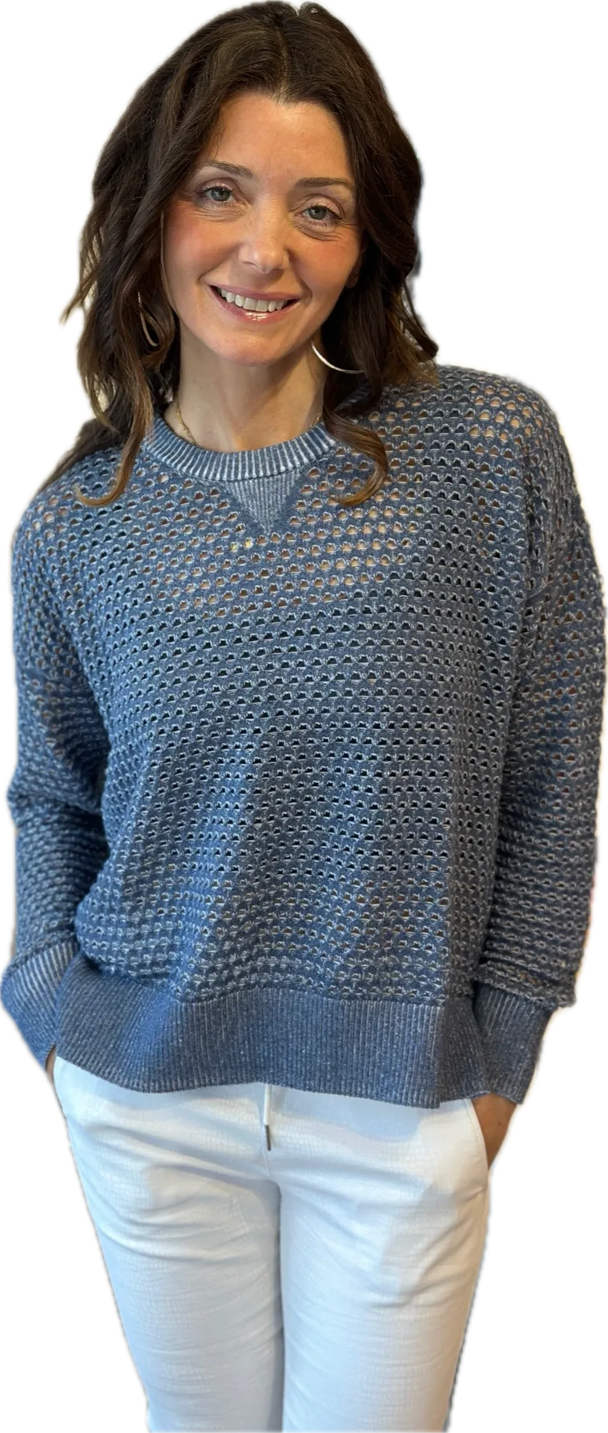 Minnie Rose Mesh Sweater