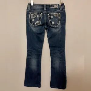 Miss Me Signature Boot Bedazzled Distressed Jeans 27