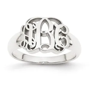 Monogram Signet Ring in Sterling Silver or Solid Gold