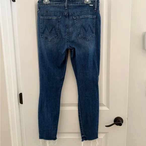 Mother High Waisted Looker Ankle Fray Jeans
