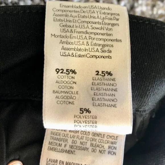 Mother Jeans 26 High Waisted Looker Ankle Fray Guilty Flash Black Skinny Tuxedo