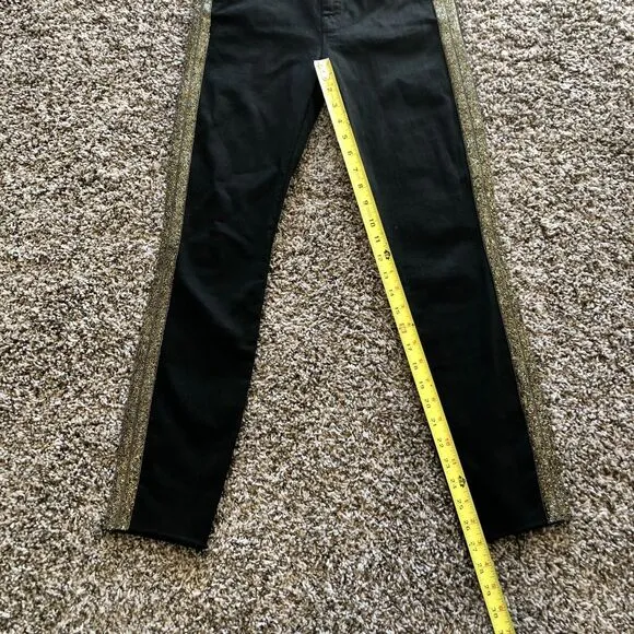 Mother Jeans 26 High Waisted Looker Ankle Fray Guilty Flash Black Skinny Tuxedo