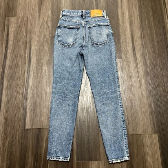 Moussy Jeans Women’s Size 23 Blue High Rise Distressed Skinny 25” Inseam Japan