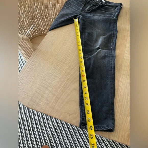 Moussy Vintage| Velma Distressed Skinny Jeans,Black Wash—Mid Rise•••Excellent