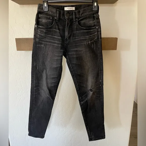 Moussy Vintage| Velma Distressed Skinny Jeans,Black Wash—Mid Rise•••Excellent