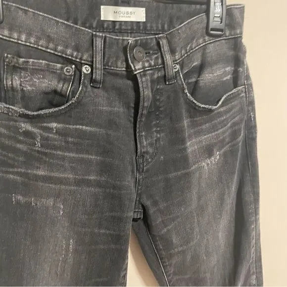 MOUSSY VINTAGE Velma Distressed Skinny JeansIn FADED BLACK SIZE 24