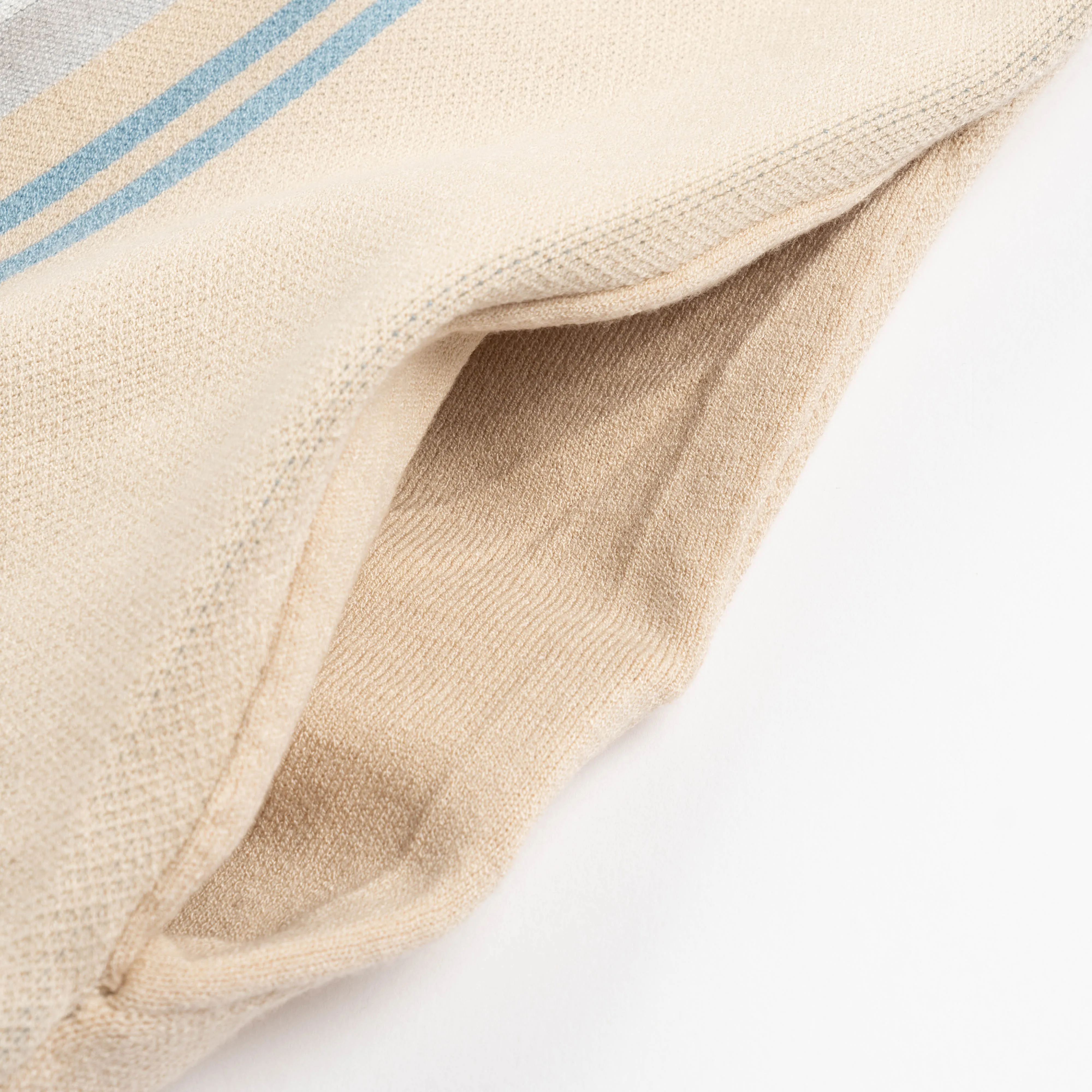 Multi Border Polo Knit Beige WDS-O-FAL-24-Q1-KN-04