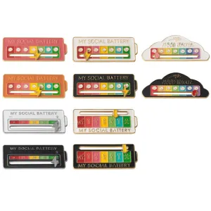 MY SOCIAL BATTERY Mood Slider Pins Interactive Emotion Management Badges