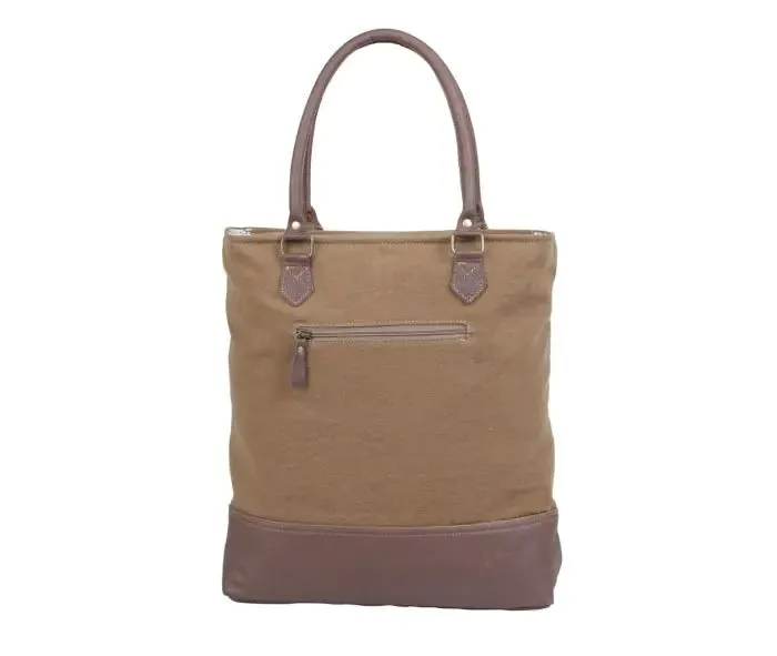 Myra Bags Composer Canvas Tote Bag with Cactus Desert Scene