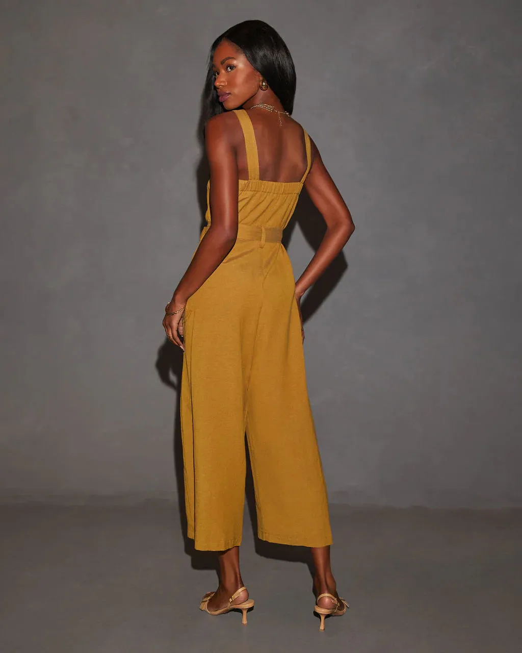 Myrtle Tie Waist Linen Jumpsuit