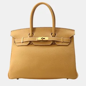 Natural Sable Togo Leather 30 Birkin Tote Bag