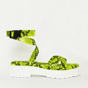NEON STRAPPY  SANDALS