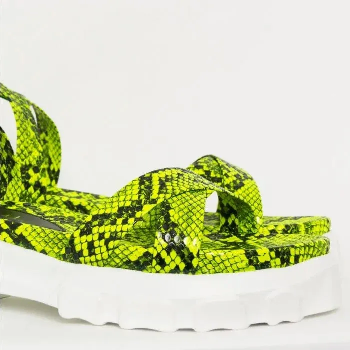 NEON STRAPPY  SANDALS